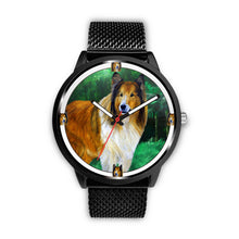 Load image into Gallery viewer, Amazing Rough Collie Dog Art Print Wrist watch - Free Shipping