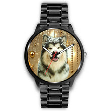 Load image into Gallery viewer, Alaskan Malamute Dog Golden Print Wrist Watch - Free Shipping