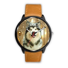 Load image into Gallery viewer, Alaskan Malamute Dog Golden Print Wrist Watch - Free Shipping