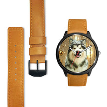 Load image into Gallery viewer, Alaskan Malamute Dog Golden Print Wrist Watch - Free Shipping