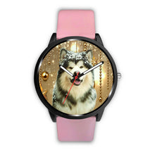 Load image into Gallery viewer, Alaskan Malamute Dog Golden Print Wrist Watch - Free Shipping