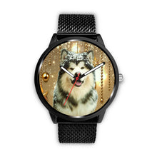 Load image into Gallery viewer, Alaskan Malamute Dog Golden Print Wrist Watch - Free Shipping