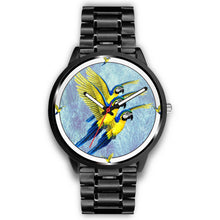 Load image into Gallery viewer, Blue &amp; Yellow Macaw Parrot Print Wrist watch - Free Shipping