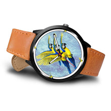 Load image into Gallery viewer, Blue &amp; Yellow Macaw Parrot Print Wrist watch - Free Shipping