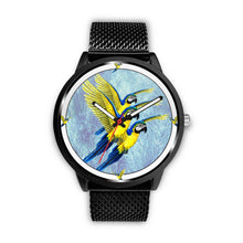 Load image into Gallery viewer, Blue &amp; Yellow Macaw Parrot Print Wrist watch - Free Shipping