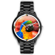 Load image into Gallery viewer, Blue &amp; Yellow Macaw Parrot Art Print Wrist watch - Free Shipping