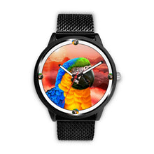 Load image into Gallery viewer, Blue &amp; Yellow Macaw Parrot Art Print Wrist watch - Free Shipping