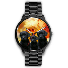 Load image into Gallery viewer, Black Labrador Retriever Puppies Print Wrist Watch - Free Shipping