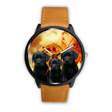 Load image into Gallery viewer, Black Labrador Retriever Puppies Print Wrist Watch - Free Shipping