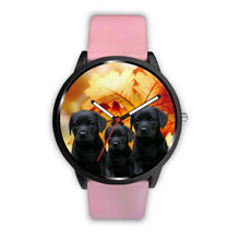 Load image into Gallery viewer, Black Labrador Retriever Puppies Print Wrist Watch - Free Shipping