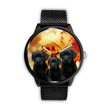 Load image into Gallery viewer, Black Labrador Retriever Puppies Print Wrist Watch - Free Shipping
