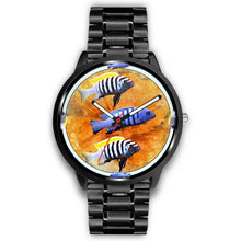Load image into Gallery viewer, Afra Cichlid (Cynotilapia Afra) Fish Print Wrist watch - Free Shipping