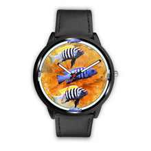 Load image into Gallery viewer, Afra Cichlid (Cynotilapia Afra) Fish Print Wrist watch - Free Shipping