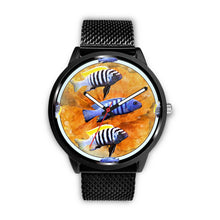 Load image into Gallery viewer, Afra Cichlid (Cynotilapia Afra) Fish Print Wrist watch - Free Shipping
