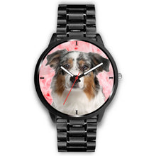 Load image into Gallery viewer, Australian Shepherd On Pink Print Wrist Watch - Free Shipping
