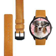 Load image into Gallery viewer, Australian Shepherd On Pink Print Wrist Watch - Free Shipping