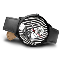 Load image into Gallery viewer, Black &amp; White Snake Print Wrist Watch- Free Shipping