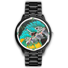 Load image into Gallery viewer, Blue Threaded Macaw Parrot Print Wrist Watch - Free Shipping