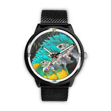 Load image into Gallery viewer, Blue Threaded Macaw Parrot Print Wrist Watch - Free Shipping