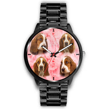Load image into Gallery viewer, Basset Hound On Pink Print  Wrist Watch - Free Shipping