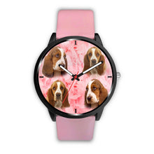 Load image into Gallery viewer, Basset Hound On Pink Print  Wrist Watch - Free Shipping