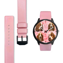 Load image into Gallery viewer, Basset Hound On Pink Print  Wrist Watch - Free Shipping
