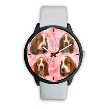 Load image into Gallery viewer, Basset Hound On Pink Print  Wrist Watch - Free Shipping