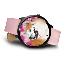 Load image into Gallery viewer, Akita Inu Dog On Pink Print Wrist Watch - Free Shipping