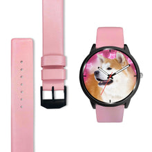 Load image into Gallery viewer, Akita Inu Dog On Pink Print Wrist Watch - Free Shipping