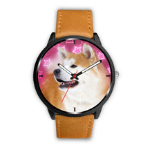 Load image into Gallery viewer, Akita Inu Dog On Pink Print Wrist Watch - Free Shipping