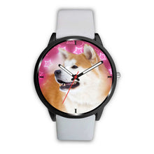 Load image into Gallery viewer, Akita Inu Dog On Pink Print Wrist Watch - Free Shipping