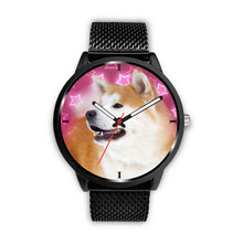 Load image into Gallery viewer, Akita Inu Dog On Pink Print Wrist Watch - Free Shipping