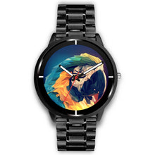 Load image into Gallery viewer, Blue and Yellow Macaw Parrot Vector Art Print Wrist Watch - Free Shipping