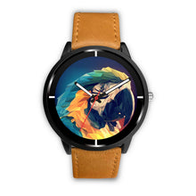 Load image into Gallery viewer, Blue and Yellow Macaw Parrot Vector Art Print Wrist Watch - Free Shipping