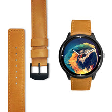 Load image into Gallery viewer, Blue and Yellow Macaw Parrot Vector Art Print Wrist Watch - Free Shipping