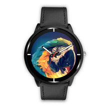 Load image into Gallery viewer, Blue and Yellow Macaw Parrot Vector Art Print Wrist Watch - Free Shipping