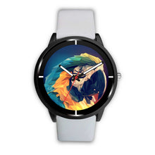 Load image into Gallery viewer, Blue and Yellow Macaw Parrot Vector Art Print Wrist Watch - Free Shipping