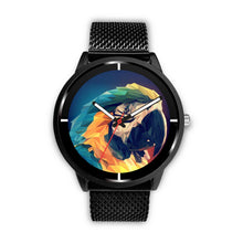 Load image into Gallery viewer, Blue and Yellow Macaw Parrot Vector Art Print Wrist Watch - Free Shipping