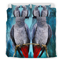 Load image into Gallery viewer, African Grey Parrot  Art Print Bedding Set-Free Shipping