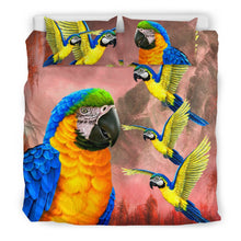 Load image into Gallery viewer, Blue And Yellow Macaw Parrot Print Bedding Set-Free Shipping