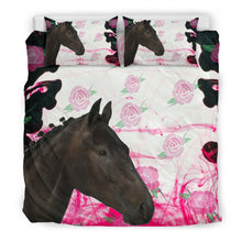 Load image into Gallery viewer, Belgian Warmblood Horse Floral Print Bedding Sets-Free Shipping