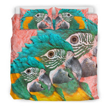 Load image into Gallery viewer, Blue Threaded Macaw Parrot Print Bedding Set-Free Shipping