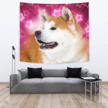 Load image into Gallery viewer, Akita Dog On Pink Print Tapestry-Free Shipping