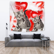 Load image into Gallery viewer, American Shorthair Cat On Red Print Tapestry-Free Shipping