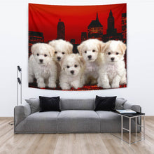 Load image into Gallery viewer, Bichon Frise Puppies On Red Print Tapestry-Free Shipping