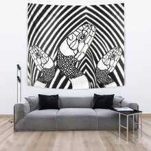 Load image into Gallery viewer, Black &amp; White Snake Print Tapestry-Free Shipping