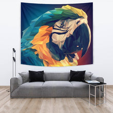 Load image into Gallery viewer, Blue And Yellow Macaw Parrot Vector Art Print Tapestry-Free Shipping