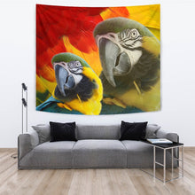 Load image into Gallery viewer, Blue and Yellow Macaw Print Tapestry-Free Shipping