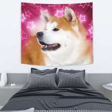 Load image into Gallery viewer, Akita Dog On Pink Print Tapestry-Free Shipping