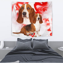Load image into Gallery viewer, Basset Hound On Red Print Tapestry-Free Shipping